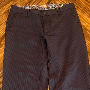 Lululemon mens dress pants, black with white thin stripe detail. NEVER WORN!